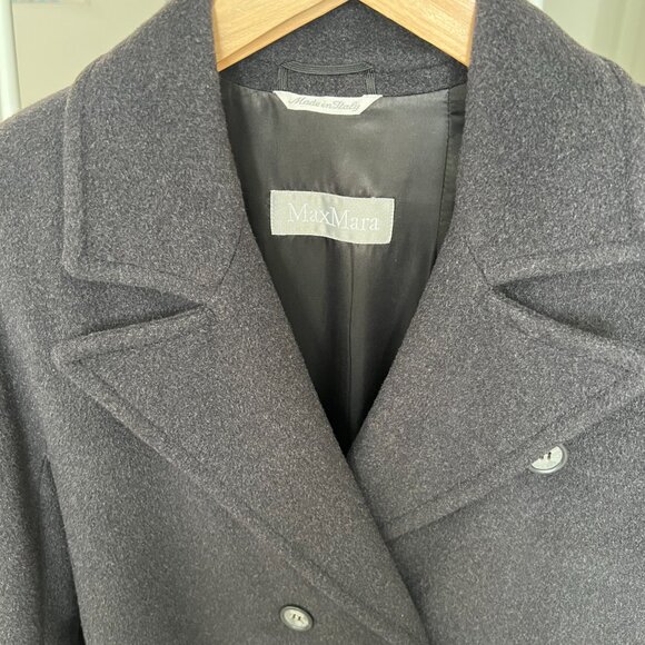 MaxMara Dark Grey Coat w/ Belt - Picture 8 of 14